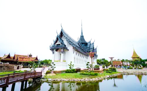 Preview: Sanphet Prasat Palace. Phra Si Sanphet Royal Palace in Ancient City of Samut Prakan in Thailand.