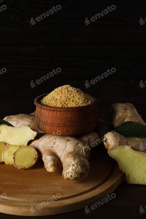 Preview: Seasoning and spices concept - ginger, homemade seasoning