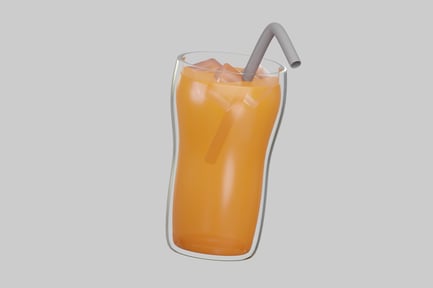 Preview: Orange juice with ice and straw
