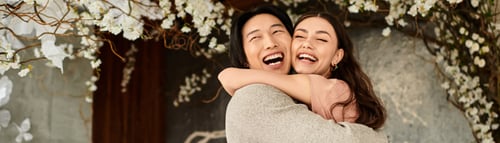 Preview: Joyful couple prepares for wedding amidst blossoming flowers and vibrant celebration of love