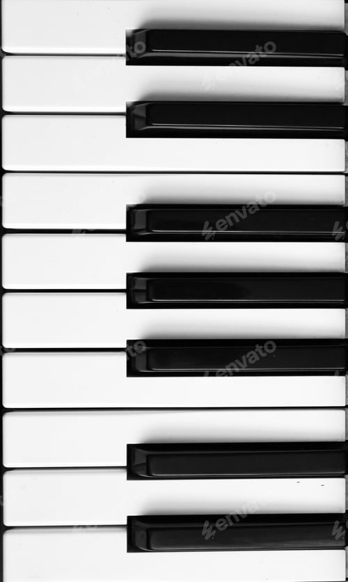 Preview: Vertical overhead shot of piano keys