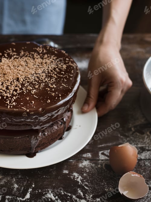 Visualização: Ideia de receita para fotografia de comida para bolo