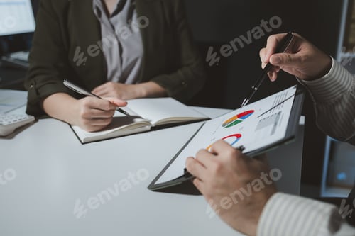Preview: Work together as a team business persons on meeting in the office, colleagues discussing strategy at