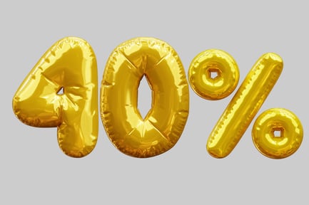 Preview: Forty Percent Discount With Golden Balloons