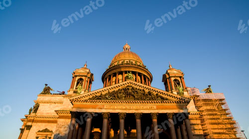 Preview: St Isaac Cathedral on sunset. White night