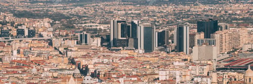 Preview: Naples, Italy. Top View Cityscape Skyline With Famous Landmarks In Sunny Day. Many Old Churches And