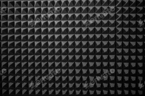 Preview: Close-Up View of Black Acoustic Foam Panels in a Soundproof Recording Studio