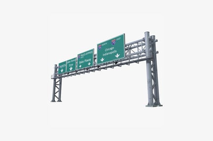 Preview: U.s. highway sign cluster with directional indicators