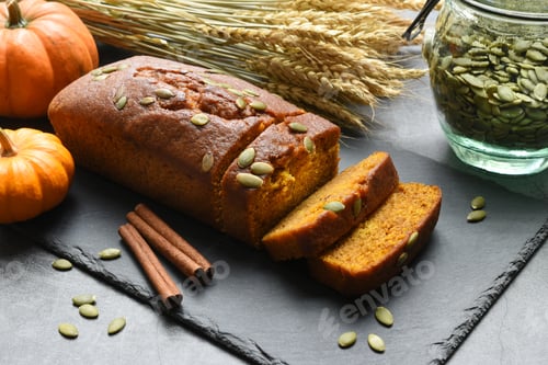 Preview: Pumpkin bread on the counter