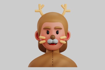 Preview: Cartoon reindeer character