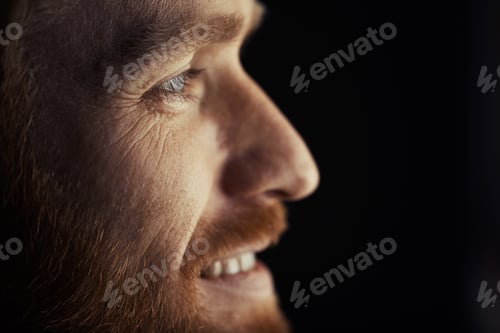 Preview: Handsome Man Watching TV Close up