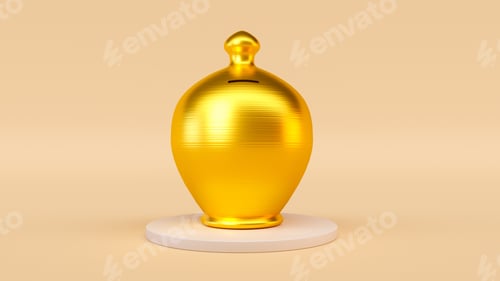 Preview: Indian golden money saving box called Gullak