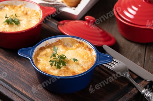 Vista previa: Chicken Stew with Cheese Baked in Pot