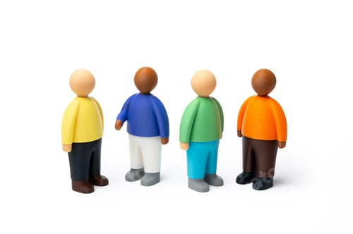 Preview: Figures of people on a white background. Community and friends. Communication and connection