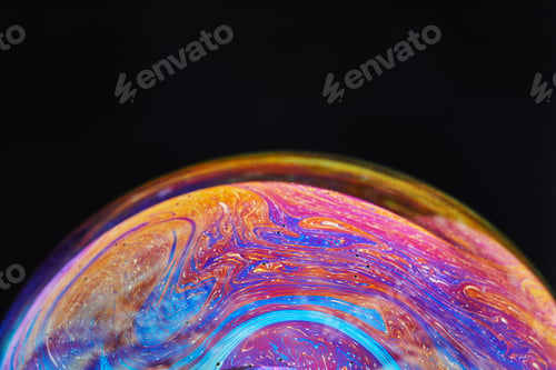 Preview: Virtual reality space with abstract multicolor psychedelic planet.