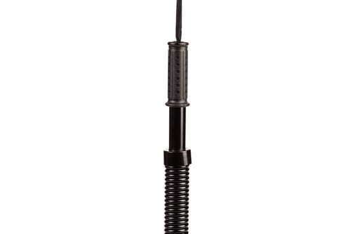 Preview: Metal spring arm expander in black. Isolated over white background. Close-up.