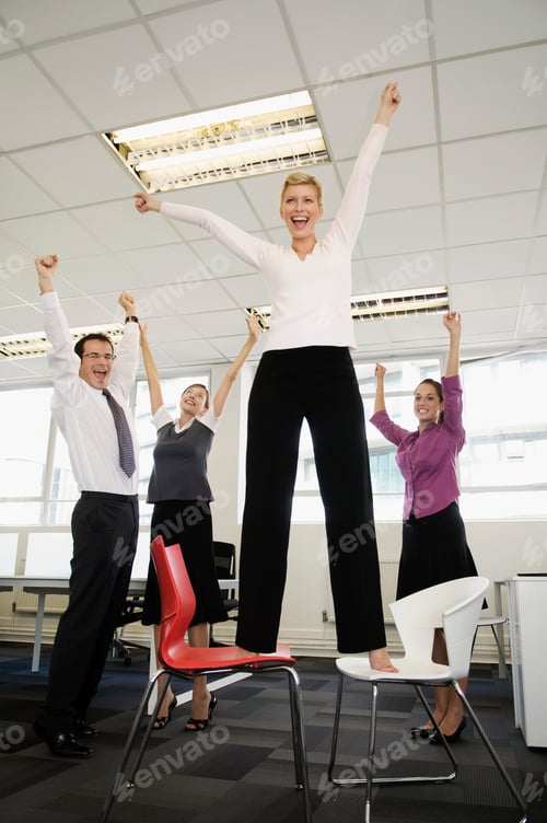 Preview: Business team celebrating
