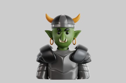 Preview: Cartoon orc in armor