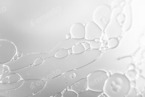 Preview: Beautiful shot of bubble formations with a grey background