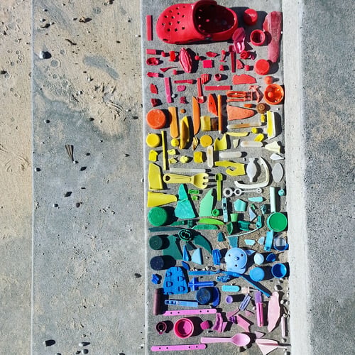 Preview: Large collection of discarded plastic pollution found on the beach
