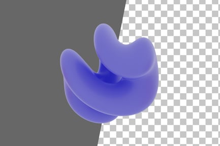 Preview: Purple Soft Body Twisted Ring Shape 3D Icon
