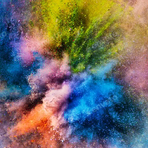 Preview: Vivid colorful holi powder in an explosion.
