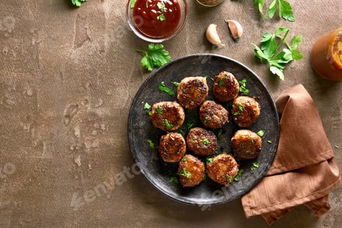 Preview: Homemade cutlets on plate