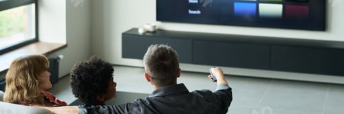 Preview: Watching Television Together in Modern Living Room