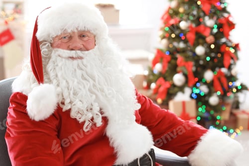 Preview: Authentic Santa Claus in traditional costume indoors