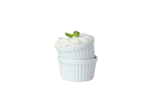 Preview: PNG,Ricotta with greens in white bowls, isolated on white background