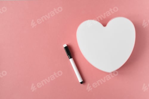 Preview: white heart for lettering on a colored background the concept of a declaration of love day