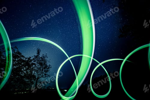 Preview: Neon lights under night sky
