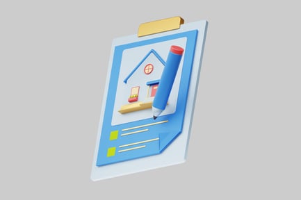 Preview: Real estate clipboard with pencil