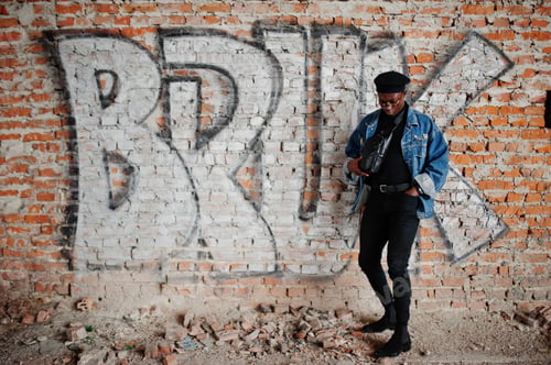 Preview: African american man in jeans jacket