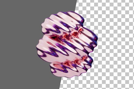 Preview: Chromatic Abstract Metallic Wave 3D Icon