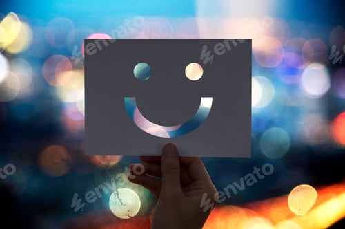 Preview: Happines cheerful perforated paper smiley face