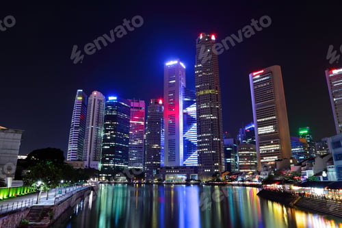 Preview: Singapore cityscape at night