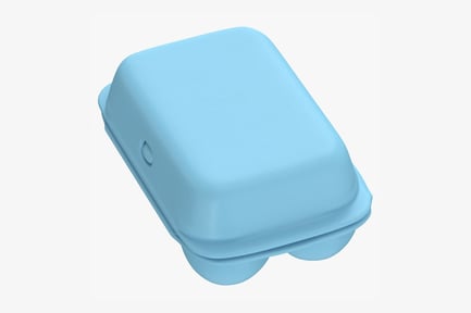 Preview: Foam Egg Carton, 6 Eggs, Blank Label, Light Blue