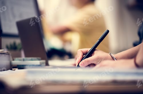 Preview: Close up of people's hand working on computer