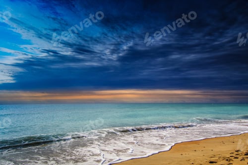 Preview: seascape, landscaped, beach, sunset, sunlight