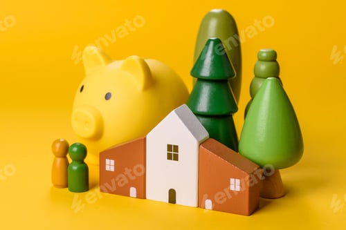 Preview: Conceptual background with house, property investment or property