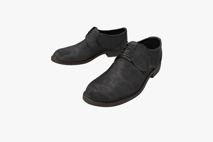 Preview: Men's slip-on dress shoes with round toe and chunky heel (side view)