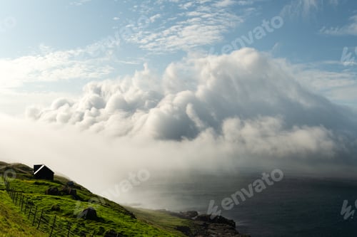 Preview: Incredible fluffy clouds over Atlantic ocean water