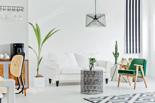 Preview: Multifunctional interior with white sofa