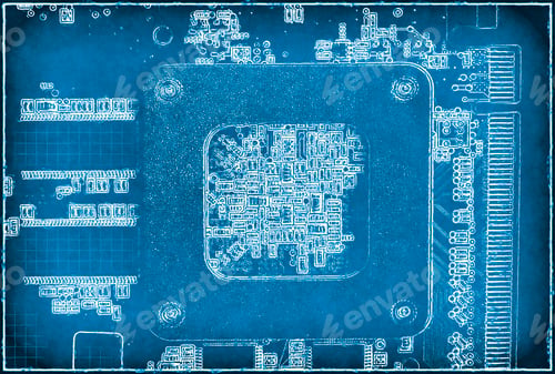 Preview: Abstract blue electronic background