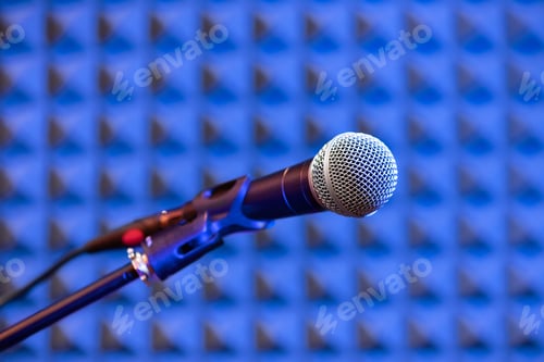 Preview: Professional microphone in recording studio