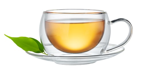 Preview: Glass cup of tea isolated on white background