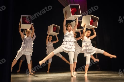 Preview: staging on the stage of a children's theater with actors
