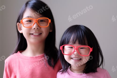 Preview: Two little sisters with big eyeglasses