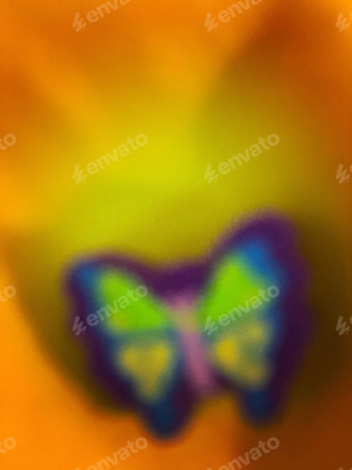 Preview: Blurred abstract butterfly in illuminating neon colors